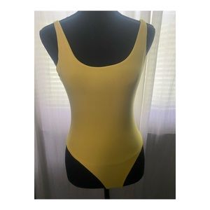 Yellow body suit tank top